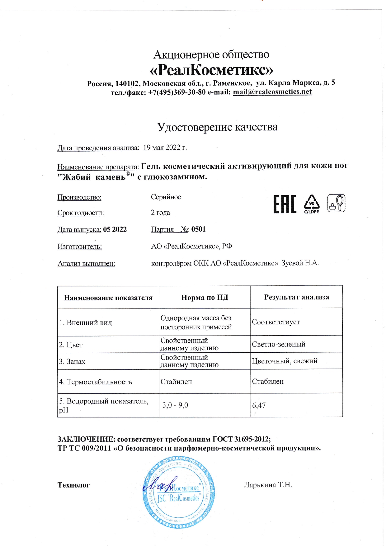 Паспорт №0520220501